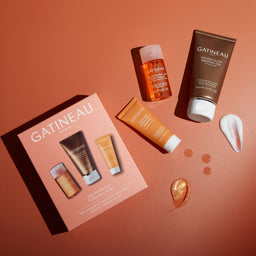 Gatineau skincare products on a warm-toned background