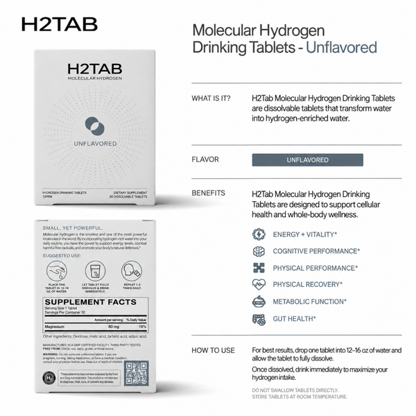 H2Tab Molecular Hydrogen Travel 6 Tablets - Unflavoured