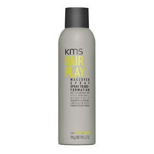 KMS Hair Play Makeover Spray bottle on a white background