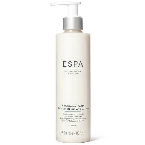 ESPA hand lotion bottle on a white background