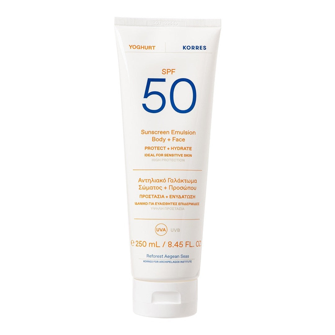 KORRES Yoghurt Emulsion Body + Face SPF50 250ml tube