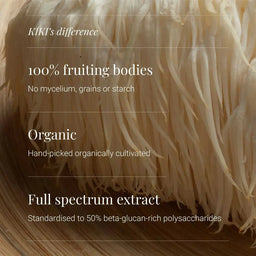 KIKI Health Organic Lion's Mane Mushroom Extract 60 Vegicaps