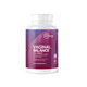 Vaginal balance supplement bottle with purple label on a green background