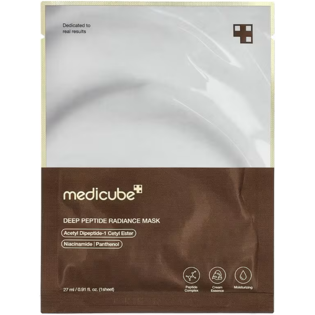Medicube Deep Peptide Radiance Mask packaging on a white background