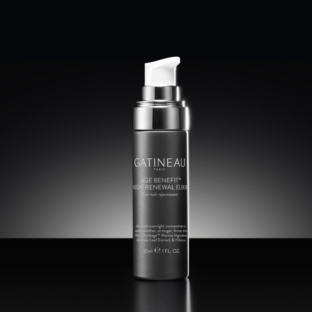 Gatineau Age Benefit Night Renewal Elixir on a black background