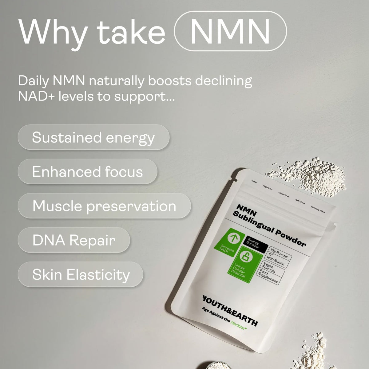 Youth & Earth NMN Sublingual Powder 100g