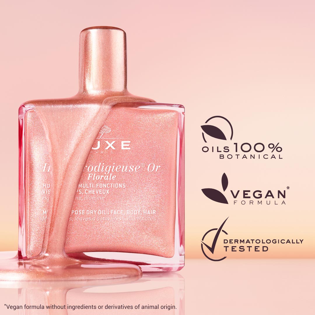 NUXE Huile Prodigieuse Or Florale Shimmering Multi-Purpose Dry Oil for Face, Body and Hair 50ml