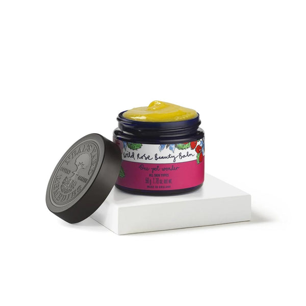 Neal's Yard Remedies Wild Rose Beauty Balm Cartoned with an open lid