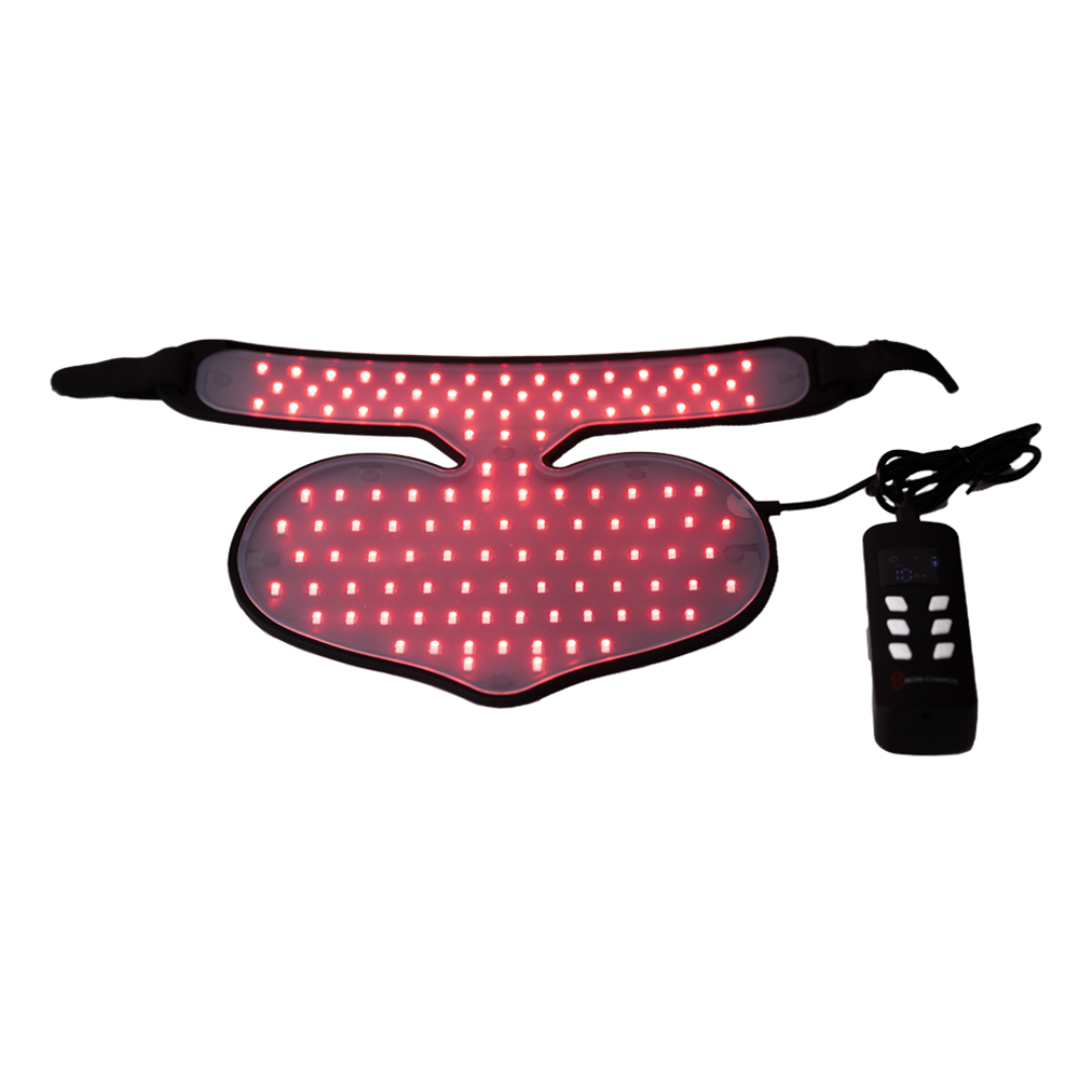 LED light-up belt with remote control on a white background