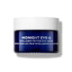 Blue eye cream jar with white lid on a white background
