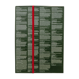 Green book with red ribbon on a white background