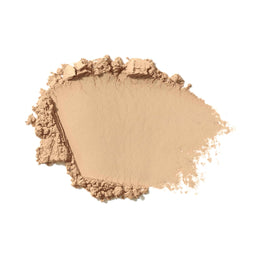Beige makeup powder on a white background