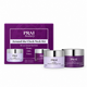 PRAI beauty Around the Clock Neck Kit containing a purple box and three skincare jars with silver lids on a white background.