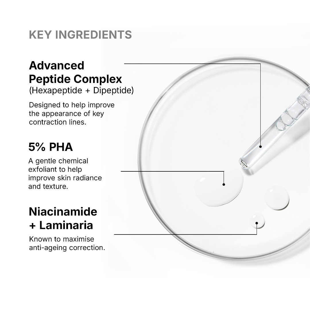Product packaging with key ingredients listed on a white background