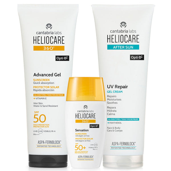 Heliocare sunscreen products on a white background