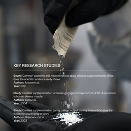 Hand in a black glove sprinkling creatine onto a surface for testing.