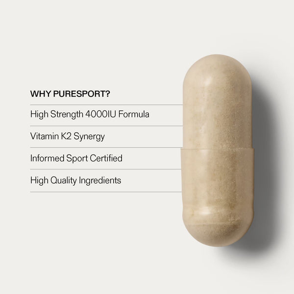 Puresport 4000IU Vitamin D3 + K2 60 Capsules