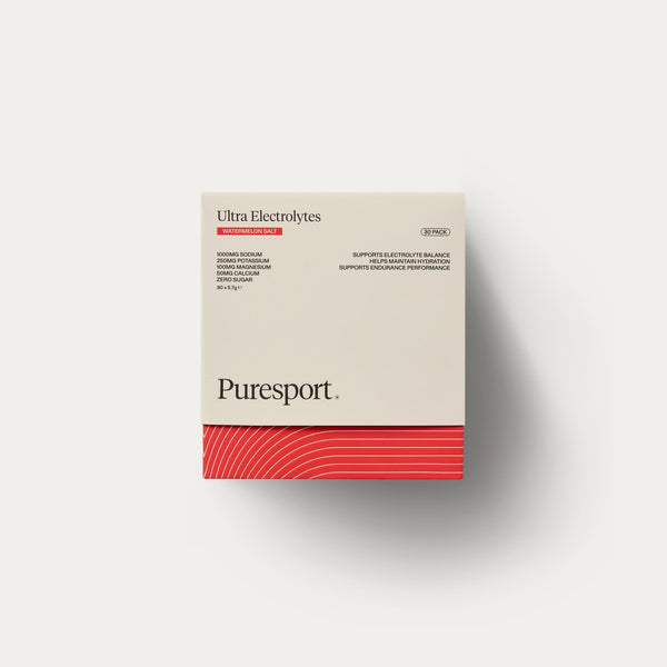 One 30 Pack of Puresport Ultra Electrolytes Watermelon Salt flavour, 1000mg of Sodium in every sachet. 