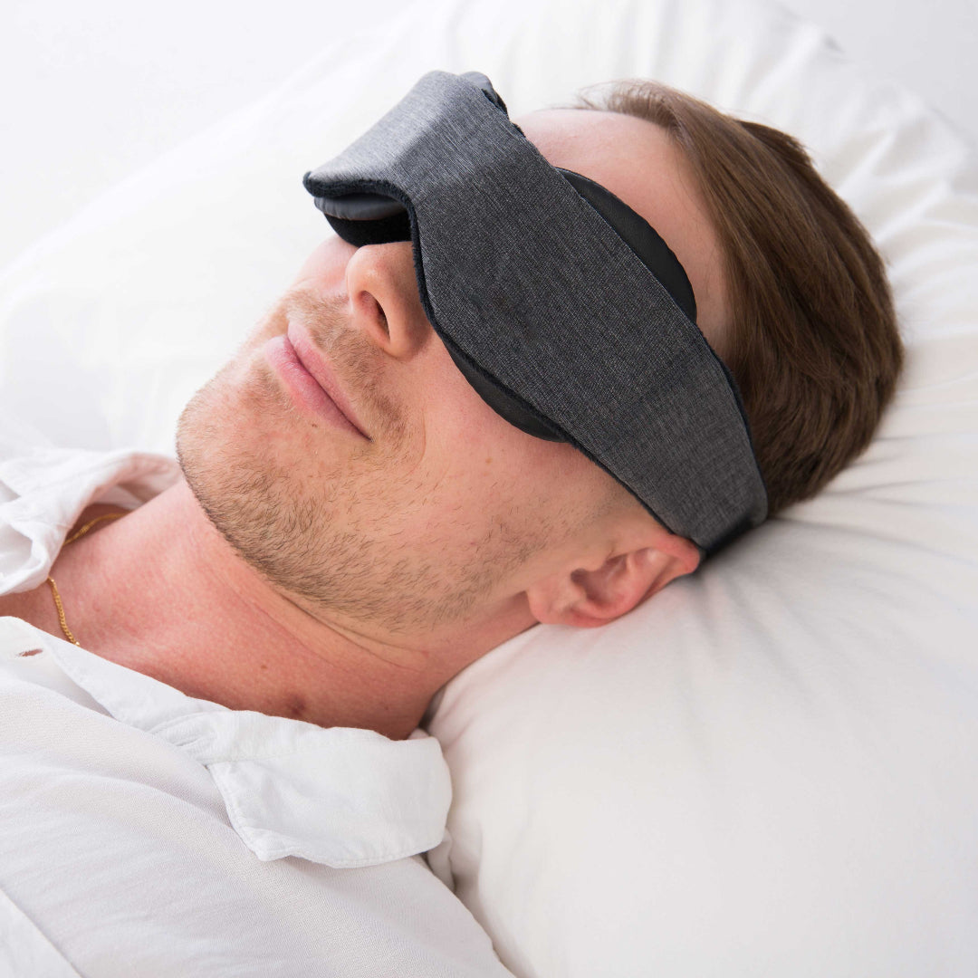 Man Asleep Wearing Classic Blackout Sleep Mask