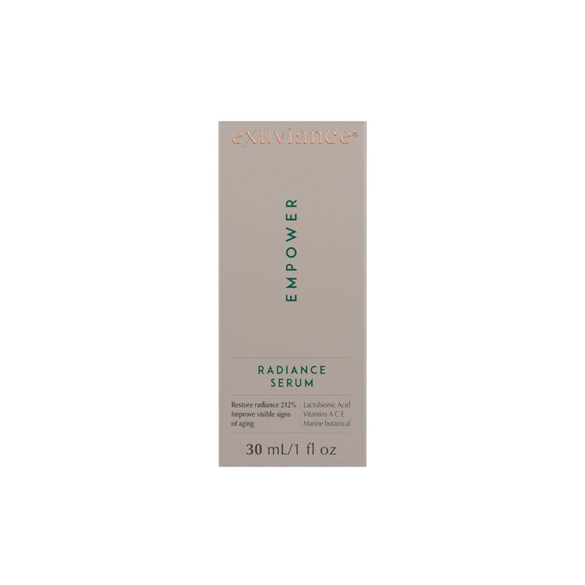 Exuviance Radiance Serum packaging