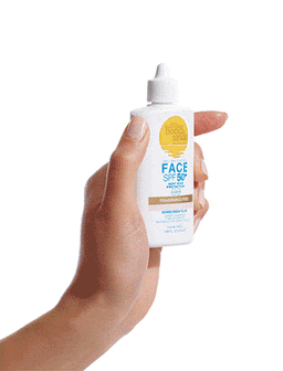 Bondi Sands SPF 50+ Fragrance Free Tinted Face Fluid held in hand