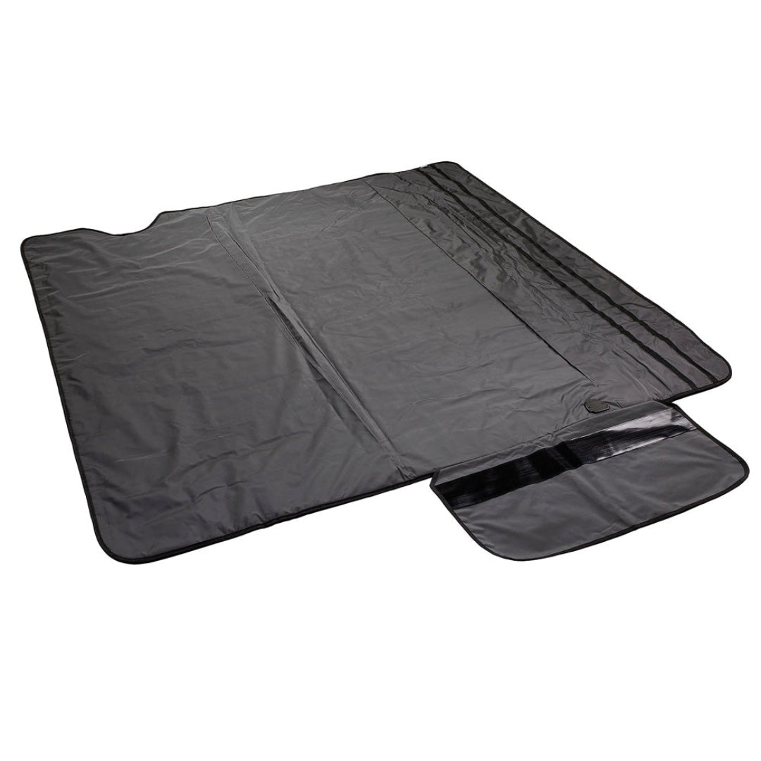 Black car sunshade on a white background