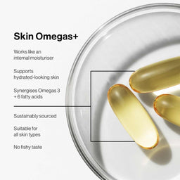 Information: works like an internal moisturiser, supports hydrated-looking skin, synergises omegas 3 and 6 fatty acids, sustainably sourced, suitable for all skin types and no fishy taste.