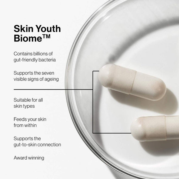 Information: Contains billions of gut-friendly bacteria, supports the 7 visible signs of ageing, suitable for all skin types, feeds your skin form within, supports the gut-to-skin connection, award winning