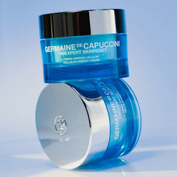 Germaine de Capuccini skincare product on a light blue background