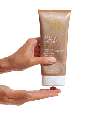 Bondi Sands Tinted Skin Perfector Gradual Tanning Lotion applied to a hand