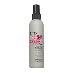 KMS Therma Shape hair spray bottle on a white background
