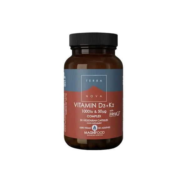 Terranova Vitamin D3 1,000iu with Vitamin K2 50ug Complex 50 Capsules
