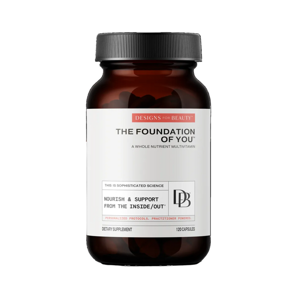 Supplement bottle labeled 'The Foundation of You' on a white background