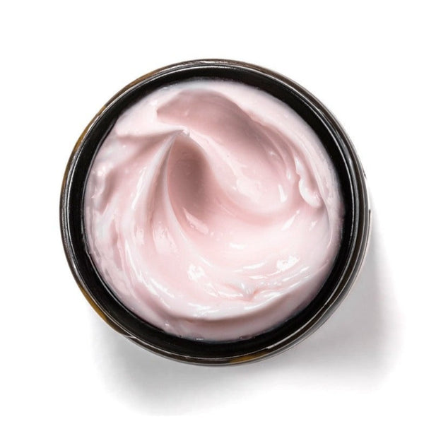 Avant Skincare Deluxe Hyaluronic Acid Vivifying Face & Eye Night Cream no lid showing its pink contents