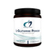 L-Glutamine powder container with label on a white background