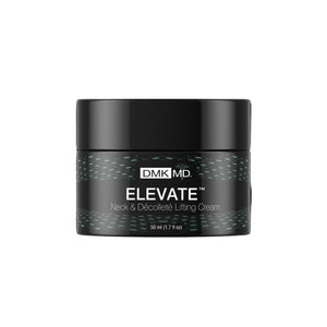 DMK MD Elevate neck and décolleté lifting cream jar on a white background