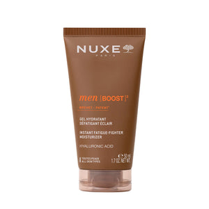 Nuxe men Boost moisturizer tube on a white background