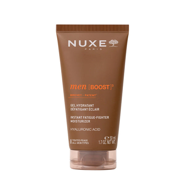 Nuxe men Boost moisturizer tube on a white background