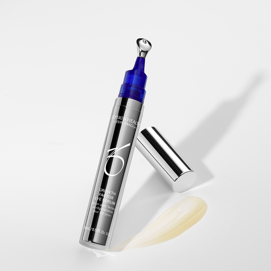 ZO Skin Health Growth Factor Eye Serum without lid and splotch next to it