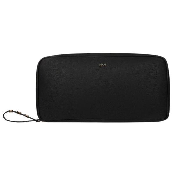 Black carrying case with 'ghd' branding on a white background