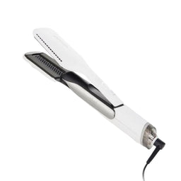 White hair straightener on a white background
