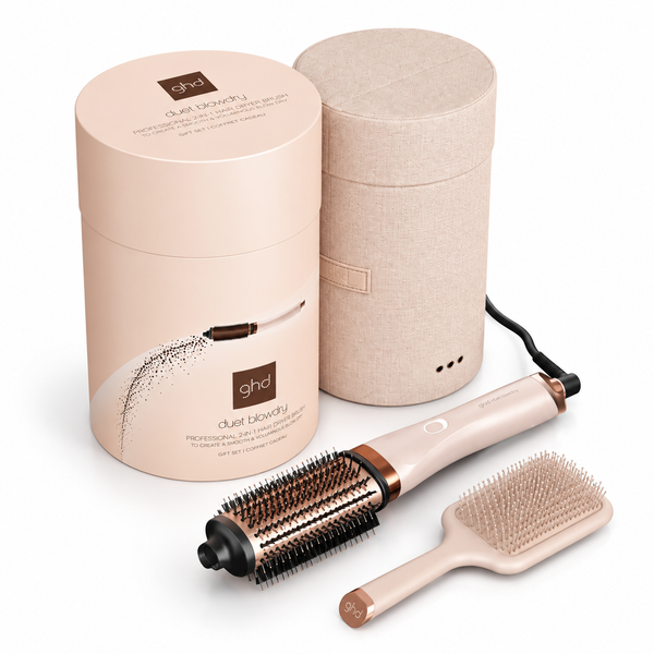 ghd Duet Blowdry Hair Dryer Brush Festive Gift Set in Cashmere Beige