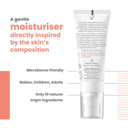 A gentle moisturiser directly inspired by the skins composition, microbiome friendly, babies, children and adults, only 10 natural ingredients 