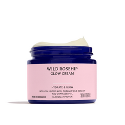 Jar of Wild Rosehip Glow Cream on a white background