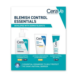CeraVe blemish control essentials set on a white background
