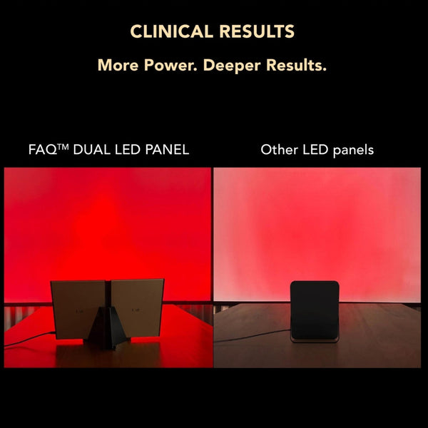 A promotional comparison graphic with the text 'CLINICAL RESULTS More Power. Deeper Results.