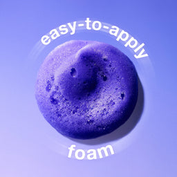 Purple foam with 'easy-to-apply' text on a purple background