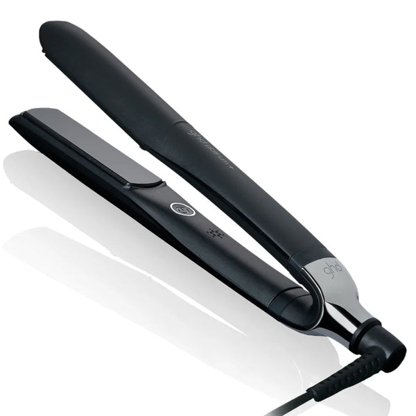 Black hair straightener on a white background