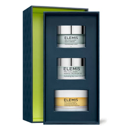 ELEMIS skincare product set in a box with three jars.