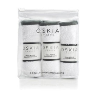OSKIA 3 X Dual Active Cleansing Cloths 100% Cotton Cloth